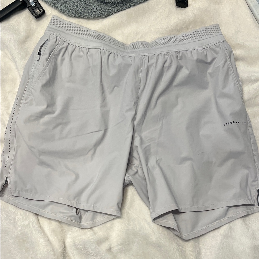 Three Nails Gray Athletic Shorts 9” Inseam Size X-Large